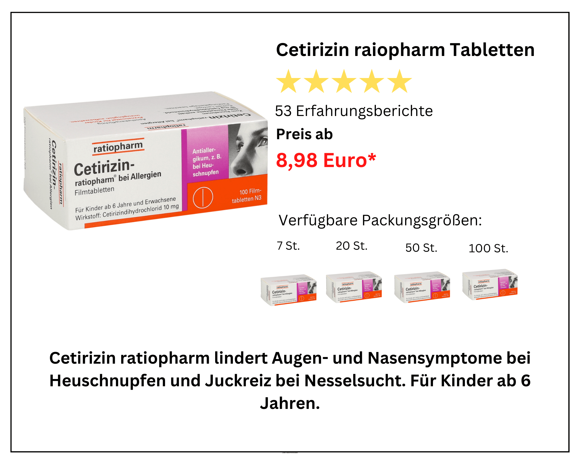 Cetirizin ratiopharm Tabletten width=