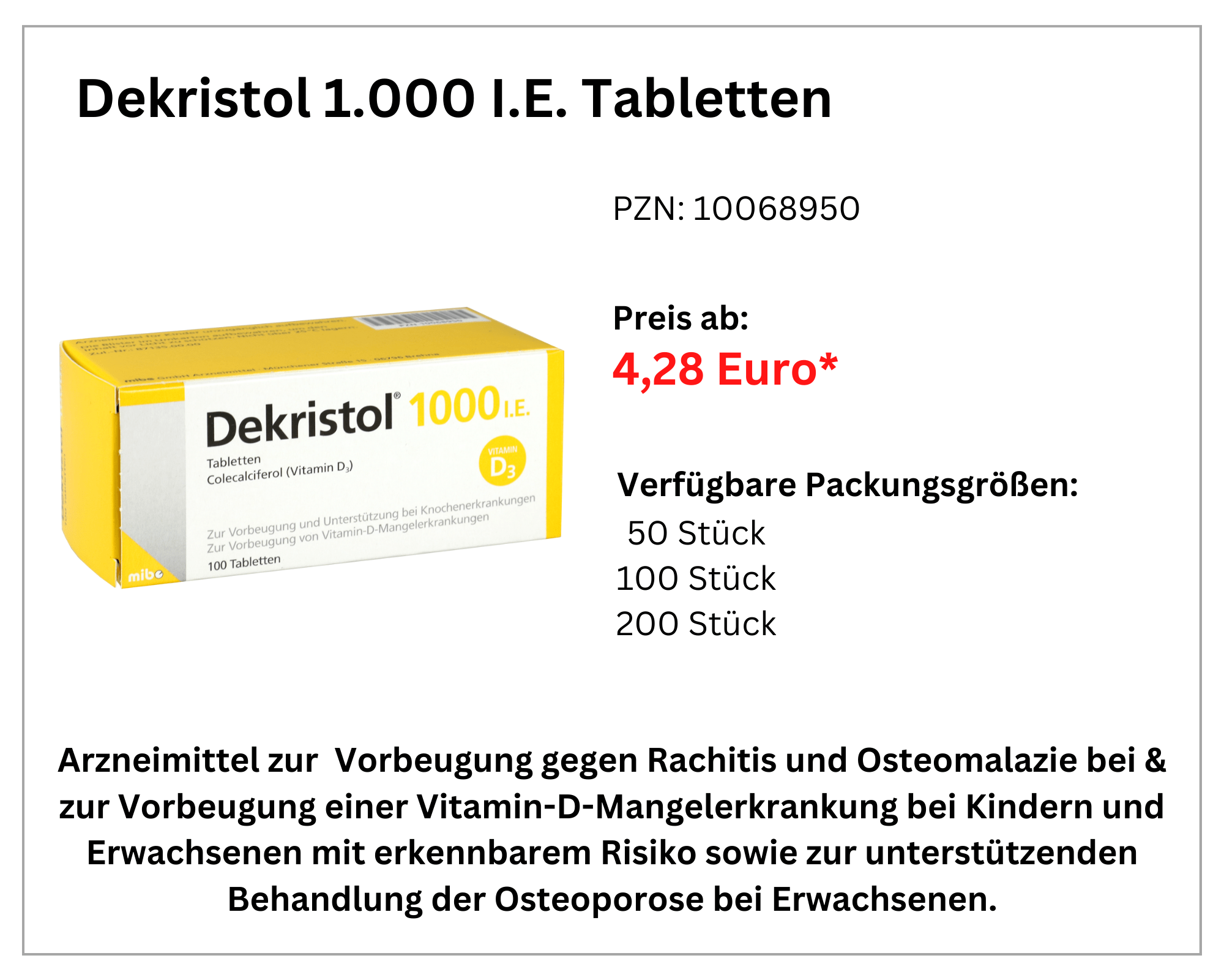 Dekristol 1.000 I.E. Tabletten