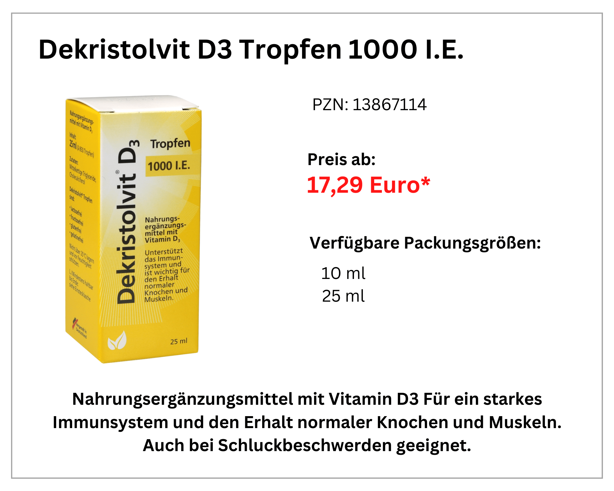 Dekristolvit D3 1.000 I.E. Tropfen