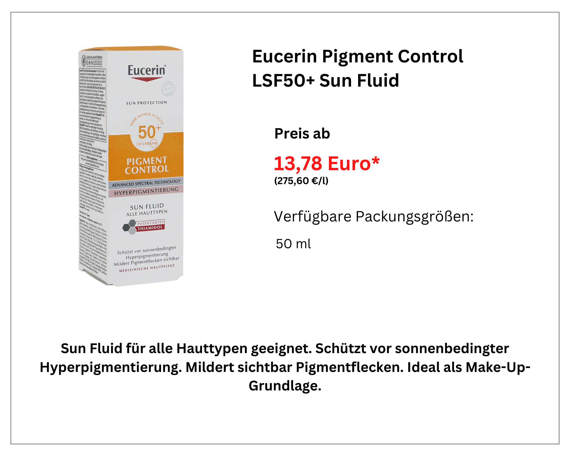  Eucerin Pigment Control Sun Fluid width=