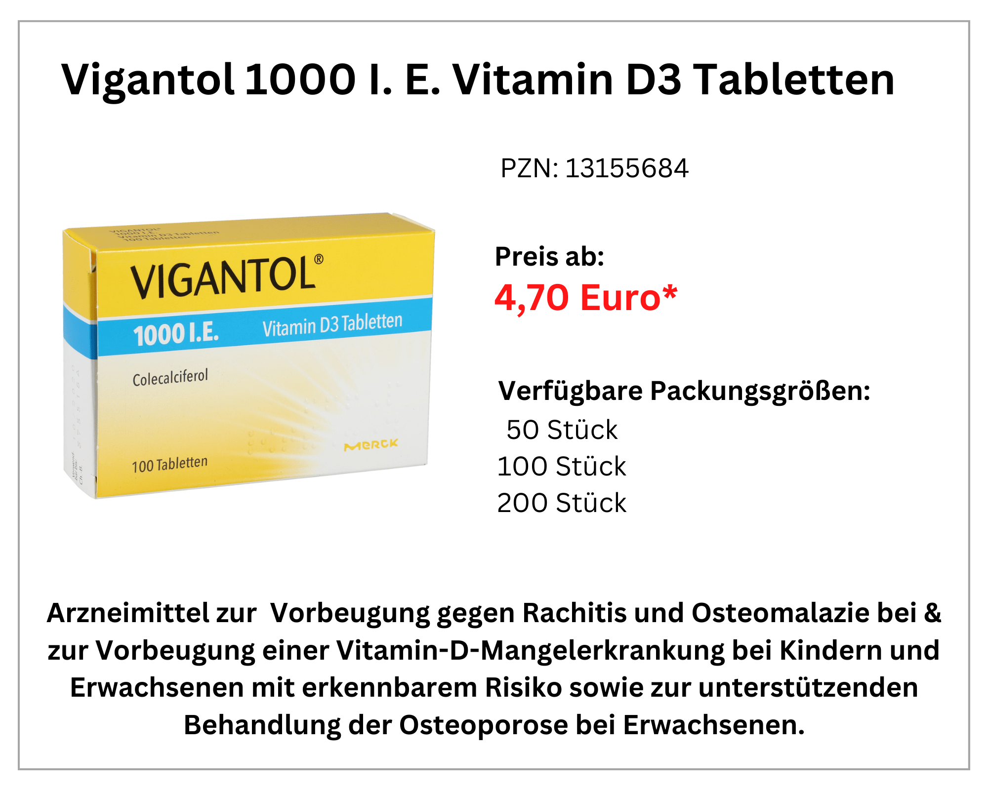 Vigantol 1.000 I.E. Tabletten