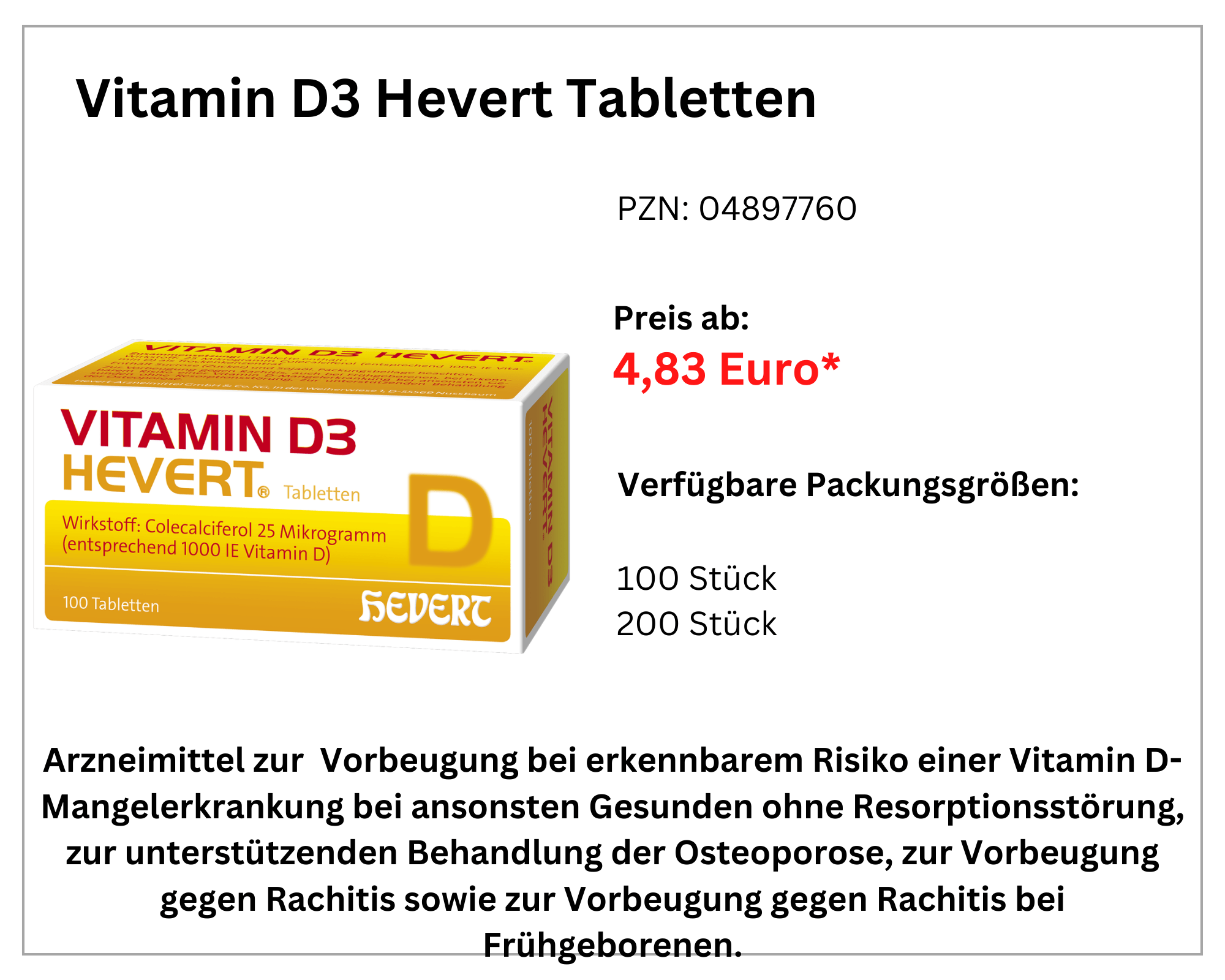 Vitamin D3 Hevert Tbaletten