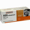 Ass- Ratiopharm 500 Mg Tabletten 50 Stück - ab 3,29 €
