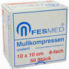 Mullkompressen Unsteril 10x10 Es 8f  50 Stück - ab 4,45 €