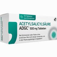 Acetylsalicylsäure Adgc 500 Mg Tabletten 50 Stück