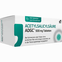 Acetylsalicylsäure Adgc 500 Mg Tabletten 30 Stück - ab 0,00 €