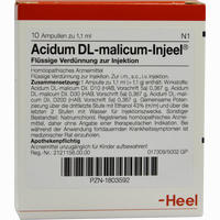 Acidum Dl- Malicum- Injeel Ampullen 10 Stück - ab 15,52 €