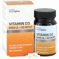 Activplus Vitamin D3 5000 I. E. + K2 Depot 180 Stück
