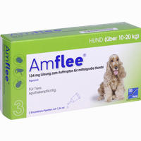 Amflee 134 Mg Spot- On für Mittelgroße Hunde über 10- 20 Kg 3 Stück - ab 8,45 €