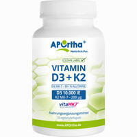 Aportha Vitamin D3 10. 000 Ie 250ug+ K2 (mk7) 200ug 120 Stück