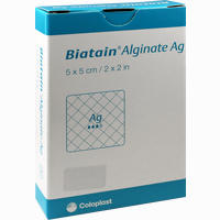 Biatain Alginate Ag Kompressen 5x5cm mit Silber Verband Coloplast 30 Stück - ab 27,58 €