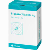 Biatain Alginate Ag Kompressen 5x5cm mit Silber Verband Coloplast GmbH 30 Stück