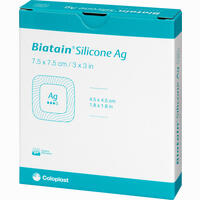 Biatain Silicone Ag Schaumverband 7.5x7.5cm  Coloplast GmbH 5 Stück