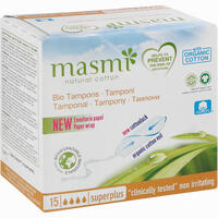 Bio Tampons Super Plus 100% Bio Baumwolle Masmi 15 Stück