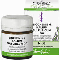Biochemie 6 Kalium Sulfuricum D6 Tabletten Bombastus 80 Stück
