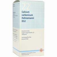 Biochemie 22 Calcium Carbonicum D12 Tabletten Dhu-arzneimittel gmbh & co. kg 200 Stück - ab 5,35 €