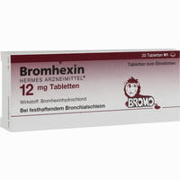 Bromhexin Hermes Arzneimittel 12mg Tabletten  20 Stück - ab 2,49 €