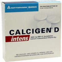 Calcigen D Intens 1000 Mg/880 I.e.kautabletten  20 Stück - ab 0,00 €