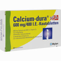 Calcium- Dura Vit D3 600mg/400 I.e. Kautabletten 20 Stück - ab 0,00 €