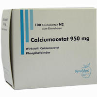 Calciumacetat 950mg Filmtabletten 100 Stück - ab 9,48 €