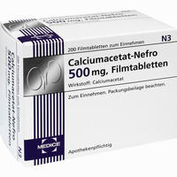Calciumacetat- Nefro 500mg Filmtabletten 200 Stück - ab 5,70 €