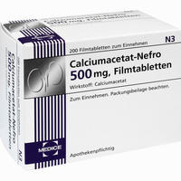 Calciumacetat- Nefro 500mg Filmtabletten 200 Stück - ab 5,68 €