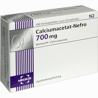 Calciumacetat- Nefro 700mg Filmtabletten 100 Stück - ab 7,12 €