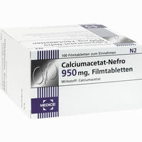 Calciumacetat- Nefro 950mg Filmtabletten 100 Stück - ab 9,30 €