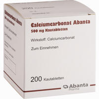 Calciumcarbonat Abanta 500 Mg Kautabletten  100 Stück - ab 9,89 €