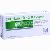 Cetirizin 10 - 1 A Pharma Filmtabletten 100 Stück - ab 1,12 €
