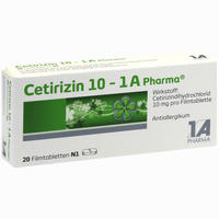 Cetirizin 10 - 1 A Pharma Filmtabletten 100 Stück - ab 1,25 €