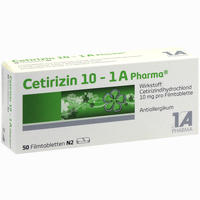 Cetirizin 10 - 1 A Pharma Filmtabletten 100 Stück - ab 1,00 €
