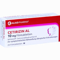 Cetirizin Al 10 Mg Filmtabletten  100 Stück - ab 0,93 €
