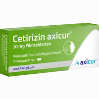 Cetirizin Axicur 10 Mg Filmtabletten  7 Stück - ab 0,91 €