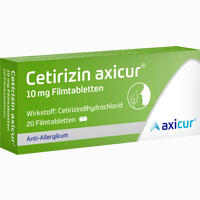 Cetirizin Axicur 10 Mg Filmtabletten  7 Stück - ab 0,88 €