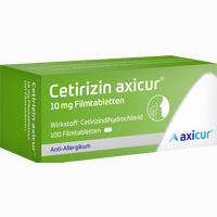 Cetirizin Axicur 10 Mg Filmtabletten  7 Stück - ab 0,91 €