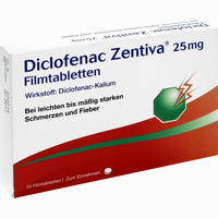 Diclofenac Zentiva 25 Mg Filmtabletten  20 Stück - ab 2,94 €