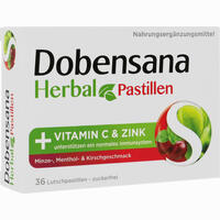 Dobensana Herbal Kirschgeschmack mit Vitamin C + Zink Lutschpastillen 36 Stück 