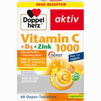 Doppelherz Vitamin C 1000 + D3 + Zink Depot 60 Stück - ab 7,21 €