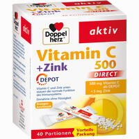 Doppelherz Vitamin C 500 + Zink Depot Direct Pellets 40 Stück