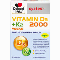 Doppelherz Vitamin D3 2000 + K2 System Tabletten 60 Stück - ab 7,85 €