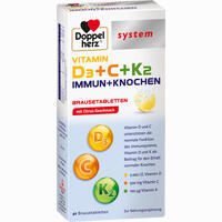 Doppelherz Vitamin D3+c+k2 Immun+knochen System Brausetabletten 40 Stück