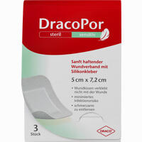 Dracopor Sensitiv 5x7. 2cm Steril mit Silikonkleber 3 Stück