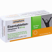 Eisentabletten- Ratiopharm N 50mg Filmtabletten  50 Stück - ab 4,15 €