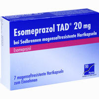 Esomeprazol Tad 20mg bei Sodbrennen Kapseln 7 Stück - ab 3,54 €