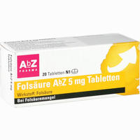 Folsäure Abz 5mg Tabletten  20 Stück - ab 1,92 €