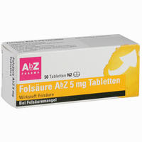 Folsäure Abz 5mg Tabletten  20 Stück - ab 1,76 €