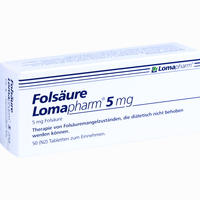 Folsäure Lomapharm 5mg Tabletten 20 Stück - ab 1,80 €