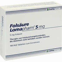 Folsäure Lomapharm 5mg Tabletten 20 Stück - ab 1,85 €