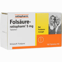 Folsäure- Ratiopharm 5 Mg Tabletten 100 Stück - ab 1,65 €